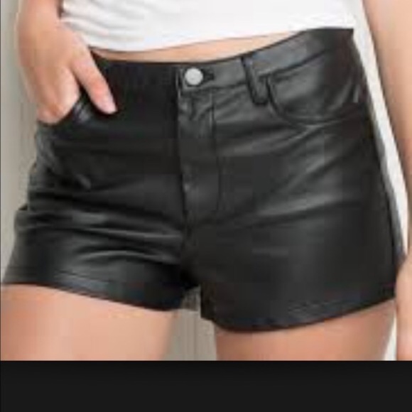Brandy Melville Pants - Brandy Melville Black Faux Leather Shorts